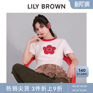 QUANT圆领印花短袖 MARY T恤LWCT254006 BROWN秋冬款 LILY