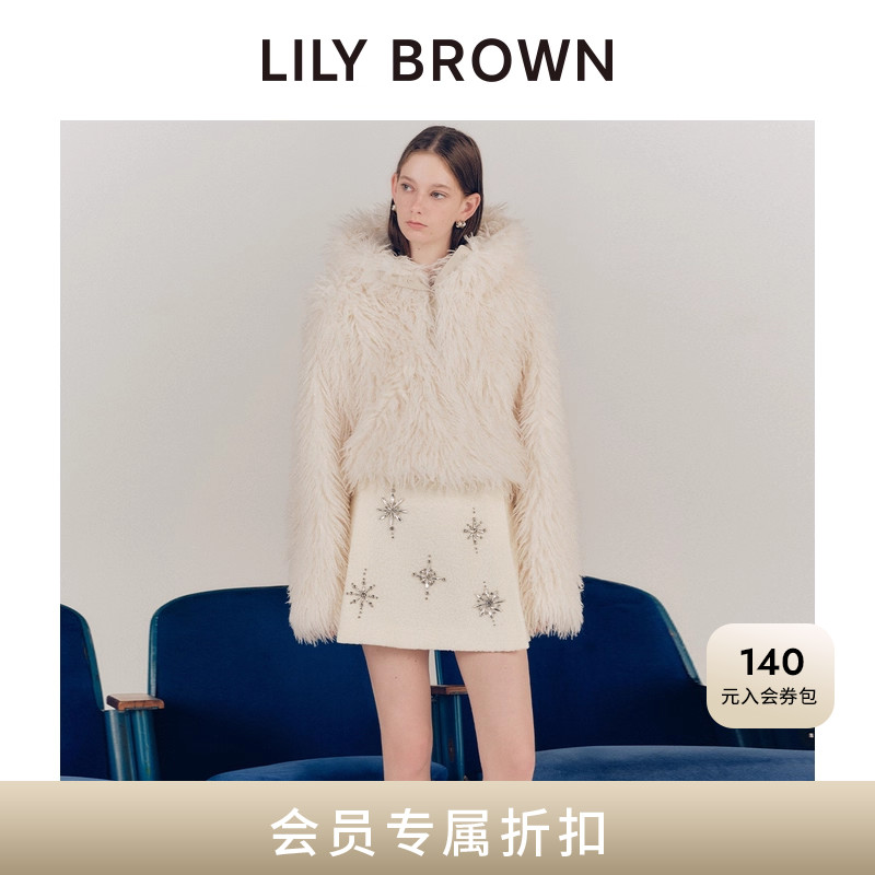LILYBROWN高腰毛呢半身裙