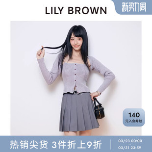 LWFP252020 学院风高腰附腰带A字百褶裙裤 LILY BROWN春夏款