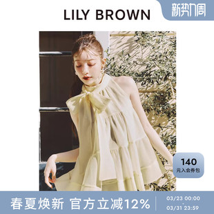 雪纺上衣LWFB261152 甜美蝴蝶结系带无袖 LILY BROWN2026春夏新品