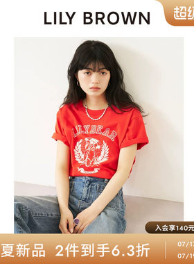 LILYBROWN小熊印花纯棉短袖T恤