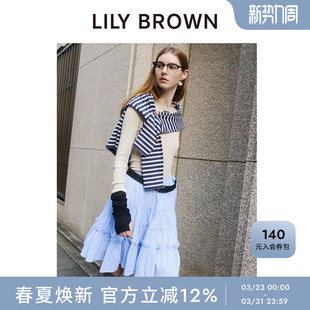 LILY 百搭高腰松紧系带A字半身裙LWFS261119 BROWN2026春夏新品
