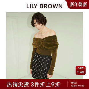 LILY CANDY甜美高腰设计感短半身裙LWFS245814 BROWN秋冬款