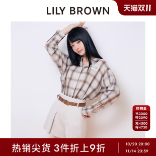 LWFB251810 CANDY棉质格纹翻领休闲衬衫 LILY BROWN春夏款