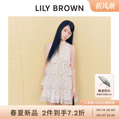 LILYBROWN蝴蝶结荷叶边连衣裙