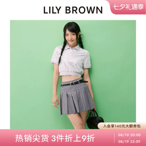 LILYBROWN亮片POLO领短袖T恤