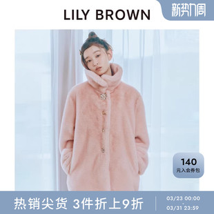 QUANT时髦翻领仿皮草外套LWFC255029 MARY LILY BROWN秋冬款