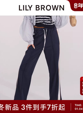 LILY BROWN2025秋冬新品MARY QUANT高腰系带运动休闲裤LWCP254012