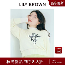 LILY BROWN2025秋冬新品LILY BEAR刺绣小熊圆领针织衫LWNT254096