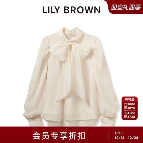 LILYBROWN系带长袖雪纺衬衫