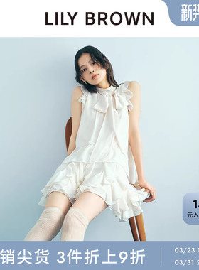 LILY BROWN秋冬款荷叶边蝴蝶结衬衫短裙裤两件套LWFO254200