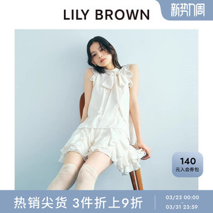 短裙裤 荷叶边蝴蝶结衬衫 两件套LWFO254200 BROWN秋冬款 LILY