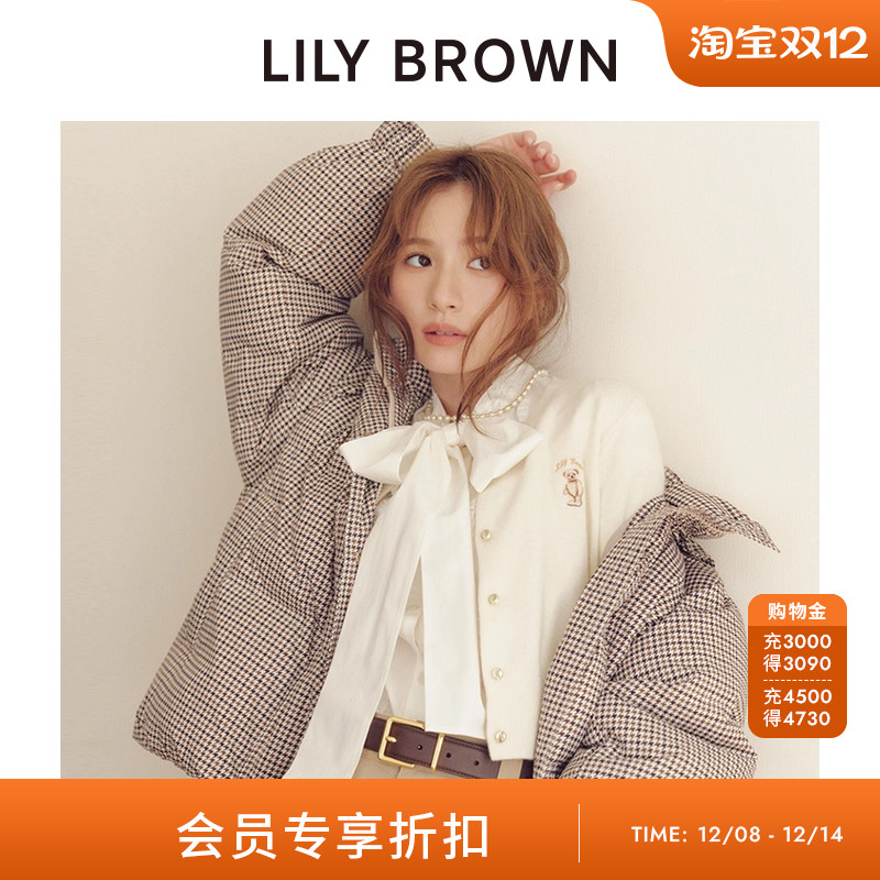 LILYBROWN蝴蝶结连帽羽绒服外套