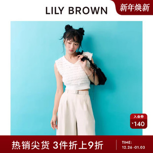 针织马甲LWNT251195 丝带蝴蝶结镂空无袖 LILY BROWN春夏款