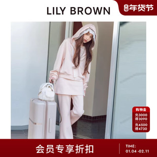 LILY BROWN2026早春新品蝴蝶结连帽系带卫衣裙裤两件套LWCO261021