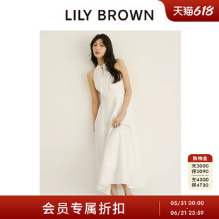 LILY BROWN2026春夏新品优雅领口系带无袖收腰连衣裙LWFO262133