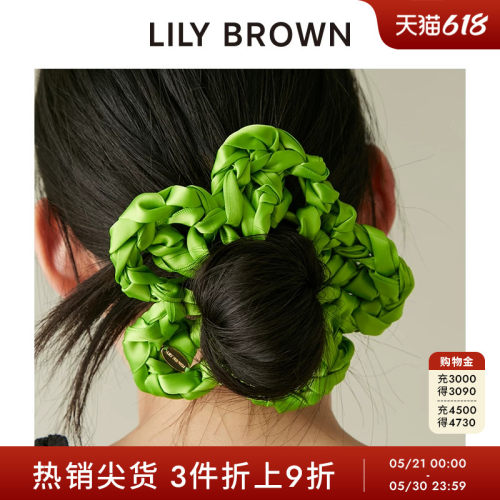LILY BROWN春夏款甜美可爱绸带褶皱花朵发圈头绳LWGG252331