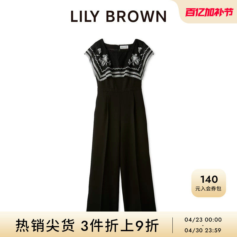 LILY BROWN秋冬款气质方领刺绣无袖收腰连体裤LWFO255117