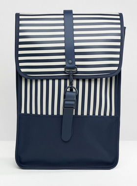 Rains条纹限量版通勤商务防雨潮男女中性mini backpack双肩包背包