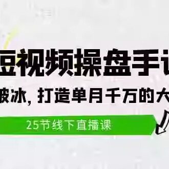 2024短视频操盘手讲座：从起号到破冰，打造单月千万的大IP方法（