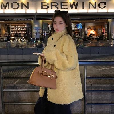 2025冬季新款立领羊羔毛皮草外套