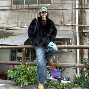 皮草外套女2024秋冬新款仿狐狸毛短款环保托卡毛毛外套气质小香风