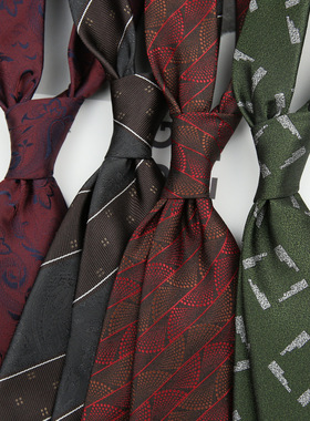 领带男手系款8CM职业衬衫条纹韩版百搭商务休闲结婚黑色红色SYH14