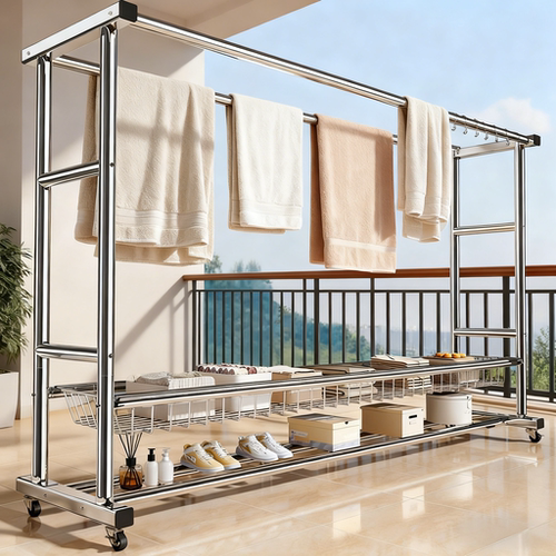 【轻松晾晒！】不锈钢晾衣架落地