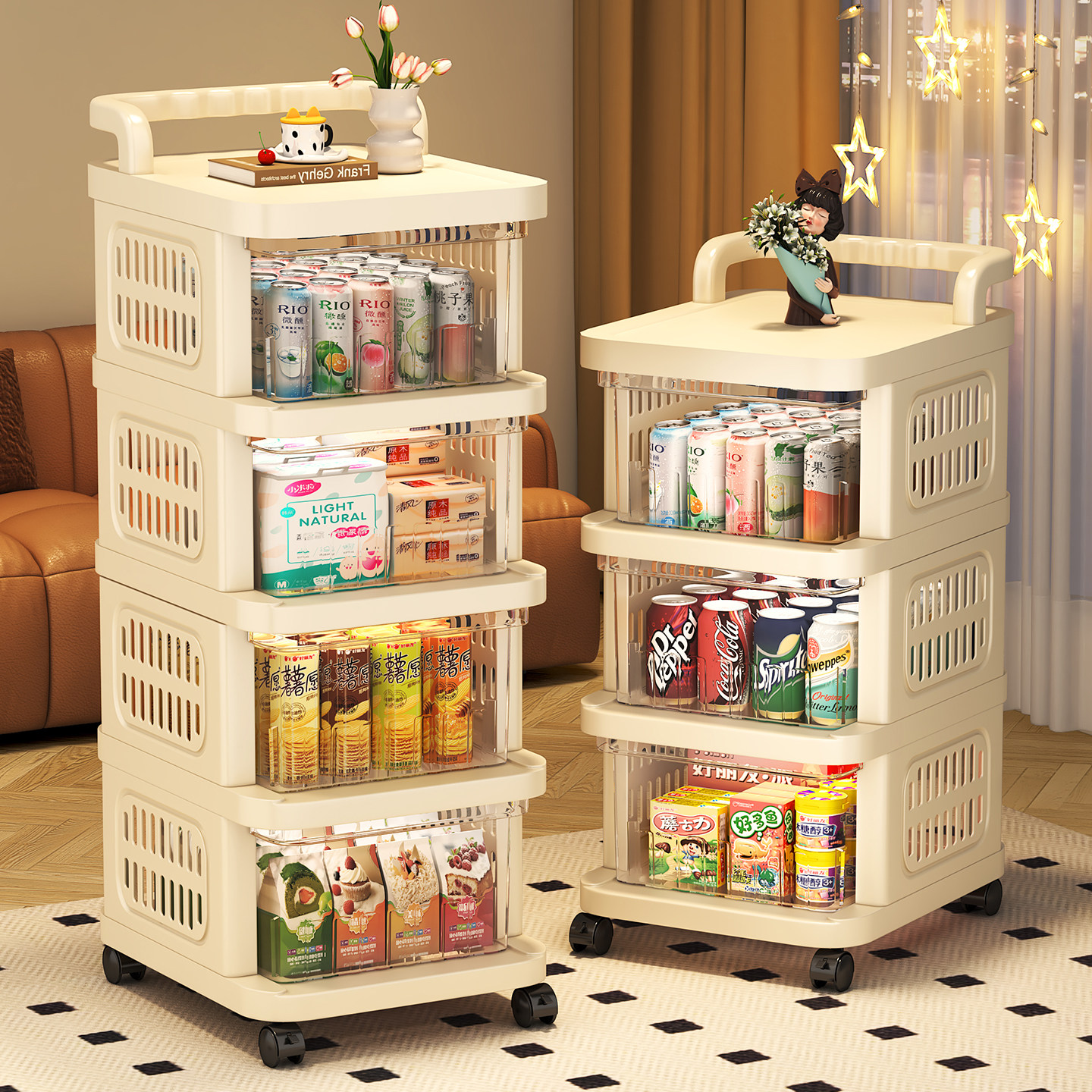 洞洞板小推车置物架落地家用客厅可移动零食玩具收纳架小型抽屉柜,收纳整理,整理架/置物架/收纳架,淘宝优惠券,粉丝福利购,淘宝优惠卷