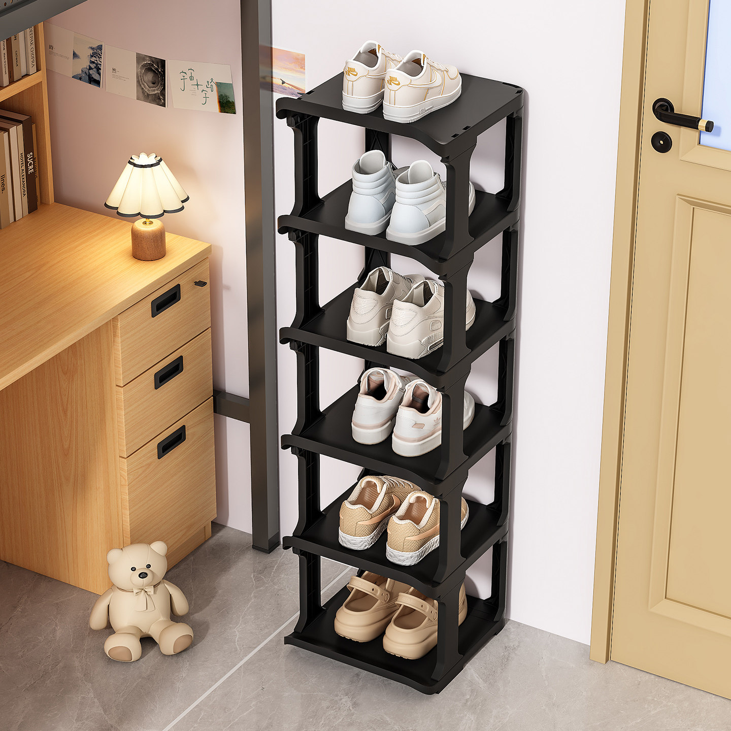 宿舍鞋架子小型大学生用多层家用门口小窄入户门2025新款简易鞋柜