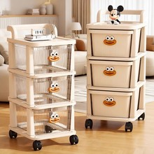 抽屉式零食置物架落地移动小推车客厅多层零食收纳家用玩具储物柜