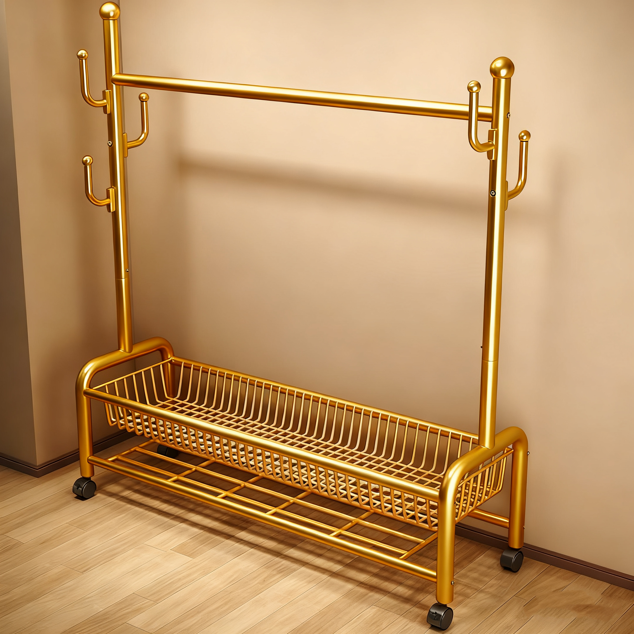 晾衣架落地卧室可移动家用凉衣架阳台挂衣服架子室内简易杆衣帽架