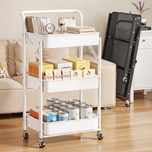 家捷仕可折叠小推车零食置物架