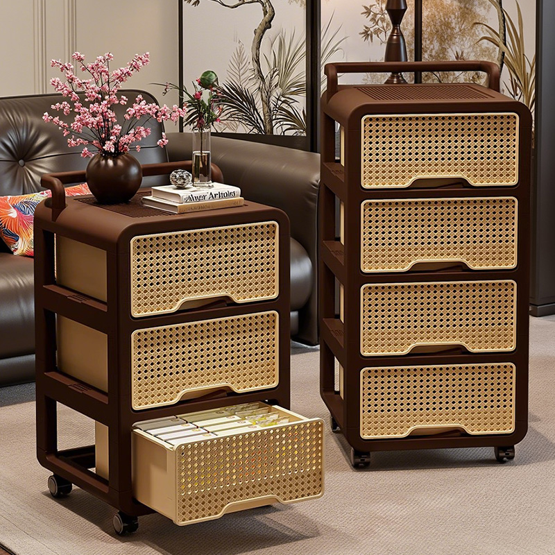 【中古风小推车】抽屉一体置物架