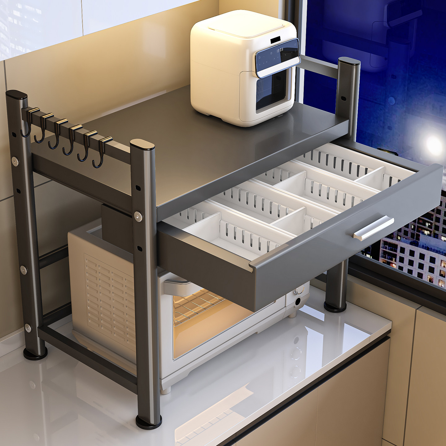 【小红薯推荐】厨房微波炉置物架