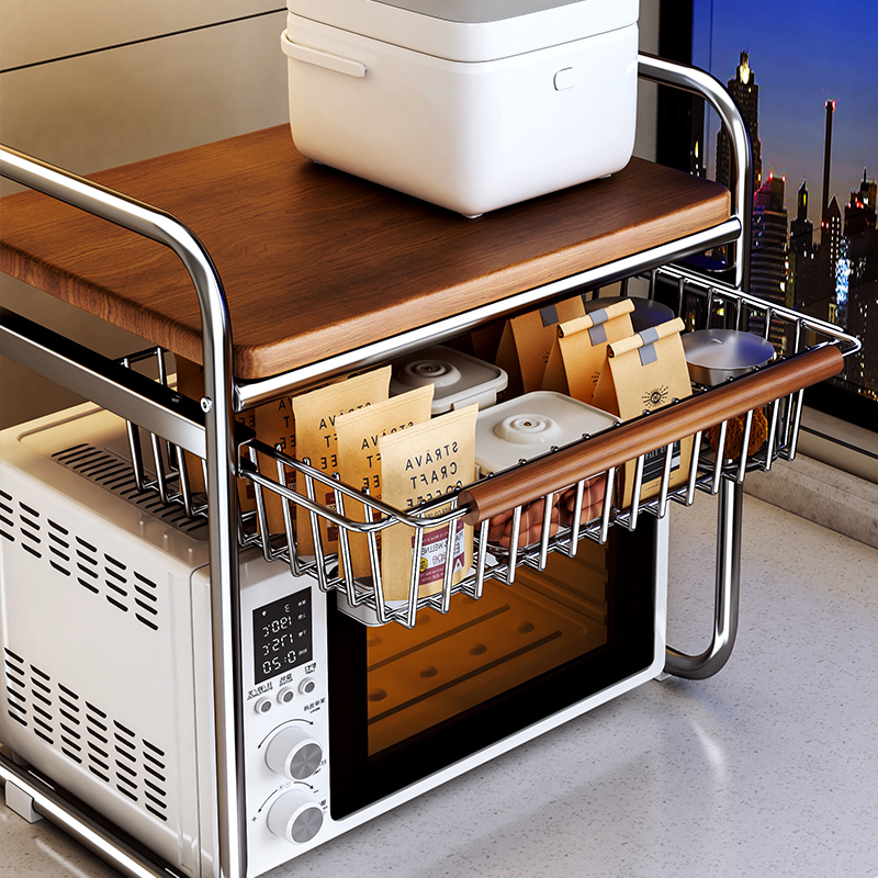 格调之选，中古微波炉置物架