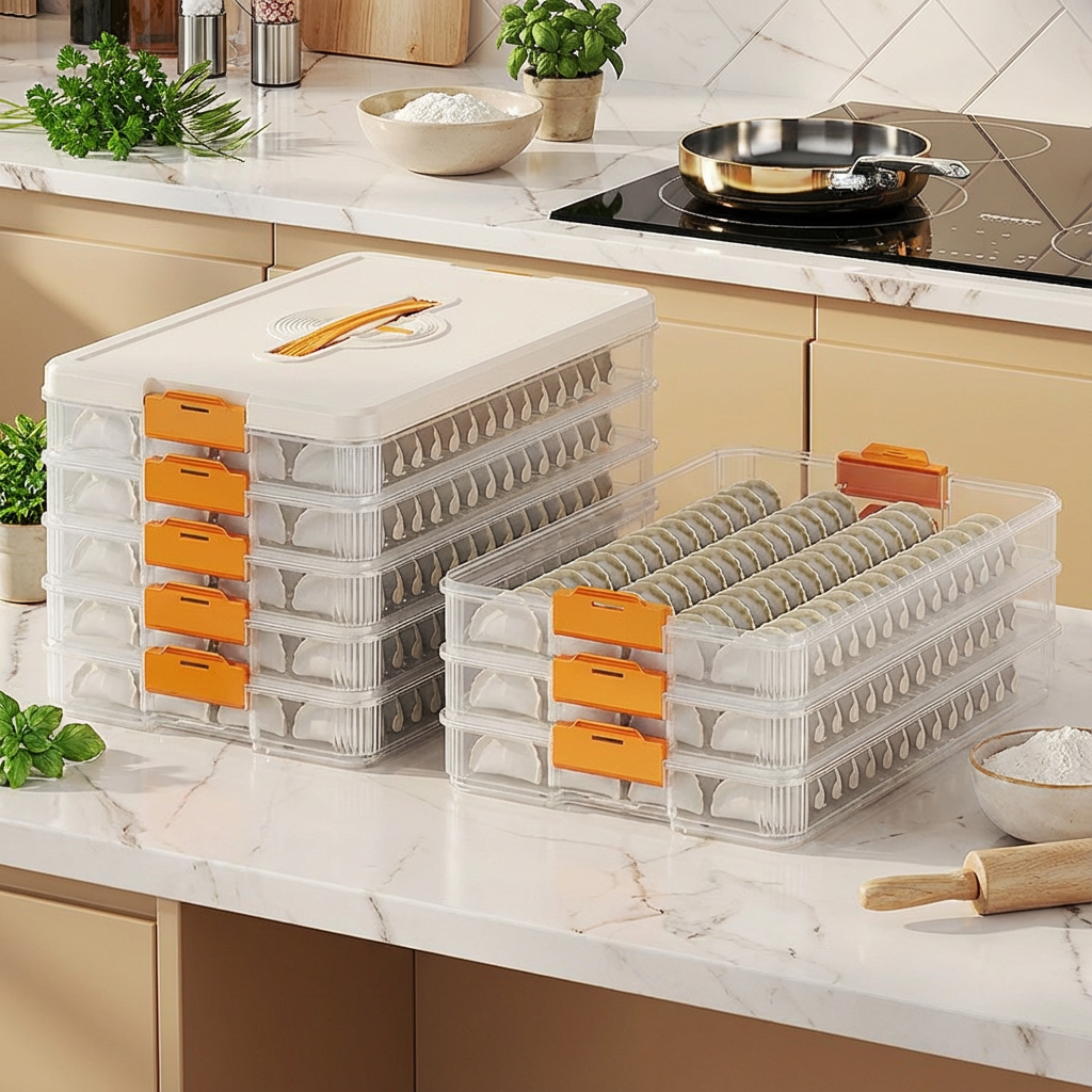 饺子盒家用食品级冷冻专用密封速冻保鲜分类放水饺包子冰箱收纳盒,收纳整理,饺子盒,淘宝优惠券,粉丝福利购,淘宝优惠卷