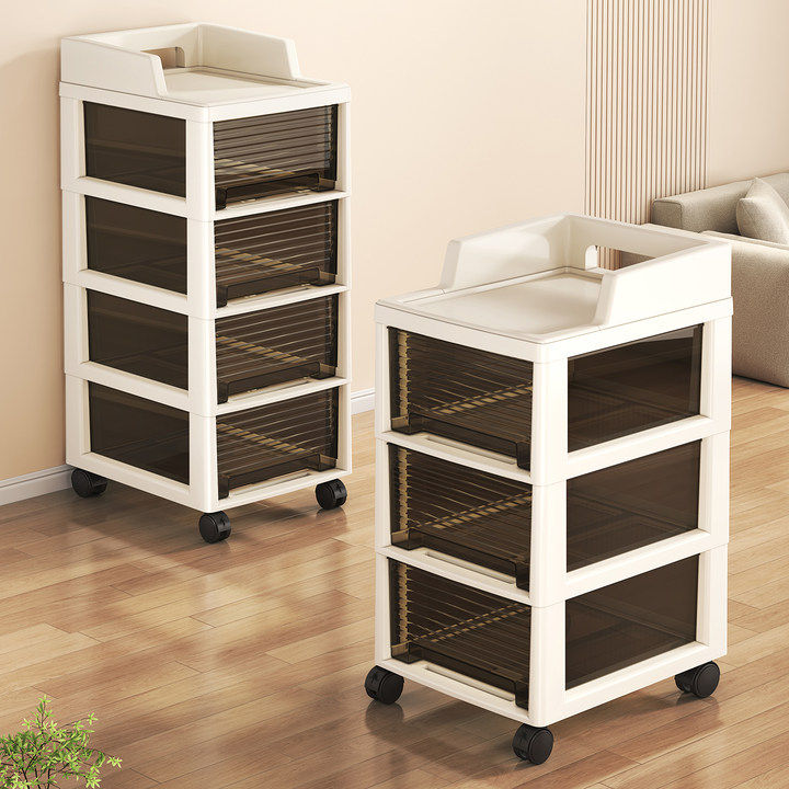 收纳柜家用多层抽屉式小推车置物架子客厅桌下落地零食窄缝储物柜,收纳整理,收纳柜,淘宝优惠券,粉丝福利购,淘宝优惠卷