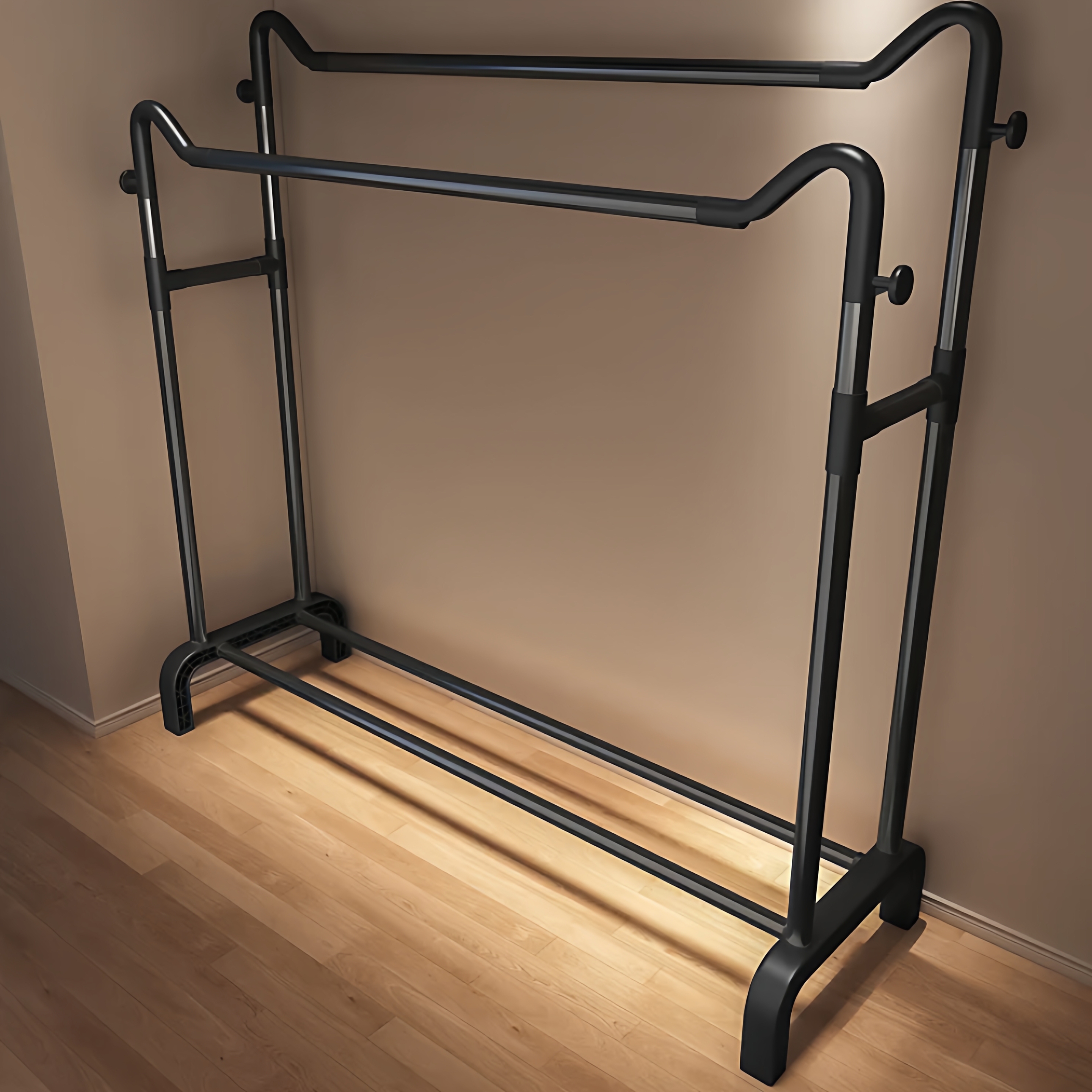 【双杆带衣帽钩】卧室挂衣架家用