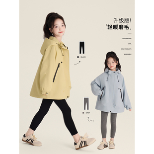 Amybaby女童裤子春季2025新款修身铅笔高弹保暖贴身儿童打底裤