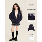 设计感百搭运动风连帽卫衣 2026新款 Amybaby女童上装 春季