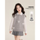 学院风镶钻镂空针织马甲衬衫 2026新款 半身裙 春季 Amybaby女童套装