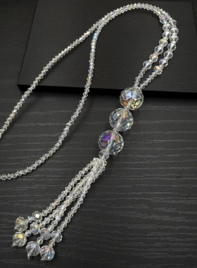 新中式国风串珠项链高级感女毛衣链简约气质百搭长款配饰挂件旗袍