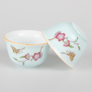 德化羊脂玉青瓷茶杯家用办公陶瓷品名杯创意高档主人杯功夫茶具