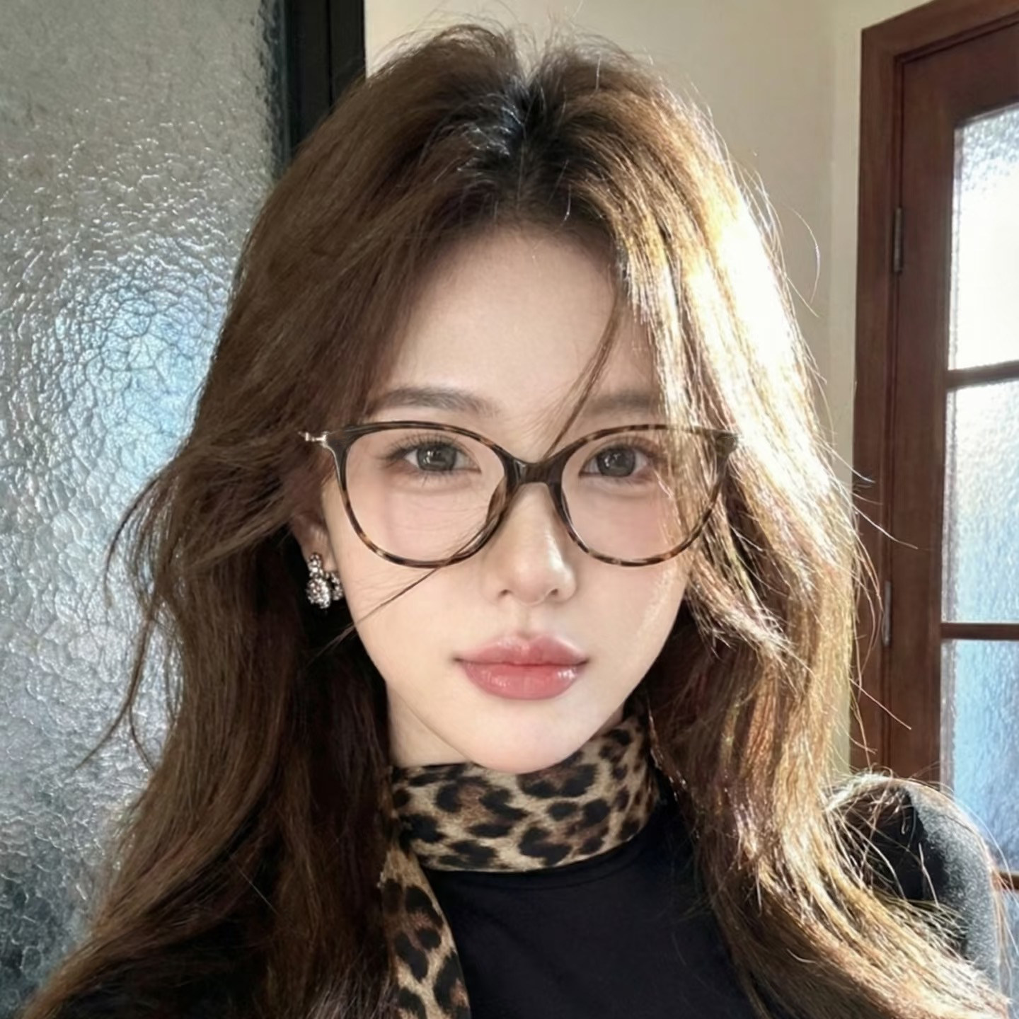 复古猫眼豹纹眼镜近视女可配有度数素颜神器眼睛框镜架方圆脸显瘦