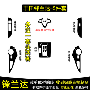 适用于26款丰田锋兰达碳纤维内饰贴纸中控方向盘档位保护贴膜改装