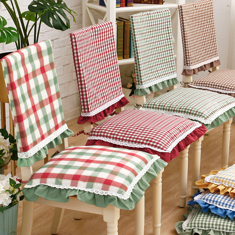 花边椅垫椅套餐椅子垫坐垫可拆洗餐桌套装美式格子布艺四季可用,居家布艺,椅垫,淘宝优惠券,粉丝福利购,淘宝优惠卷