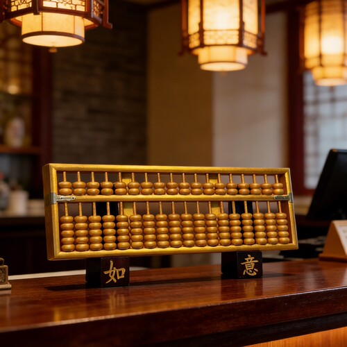 金色全实木算盘实用兼具摆设