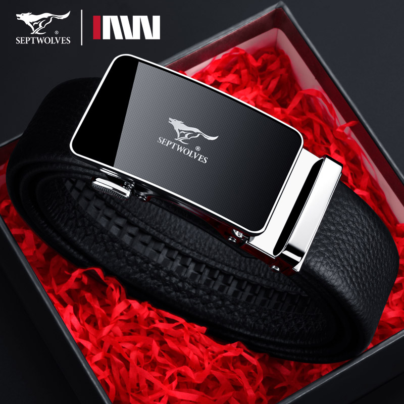 七匹狼男士皮带真皮纯正品头层牛皮腰带高档品牌宽裤带中年爸爸