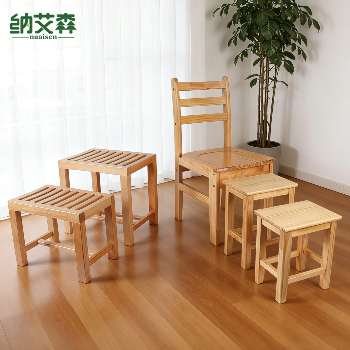 实木家用凳椅加高靠背椅图片